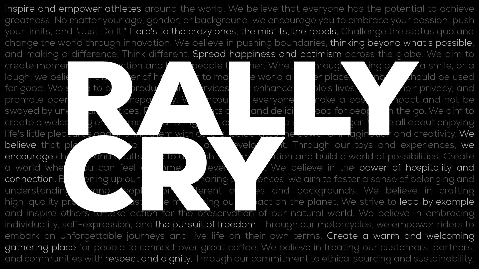 The Power of a Rally Cry Video